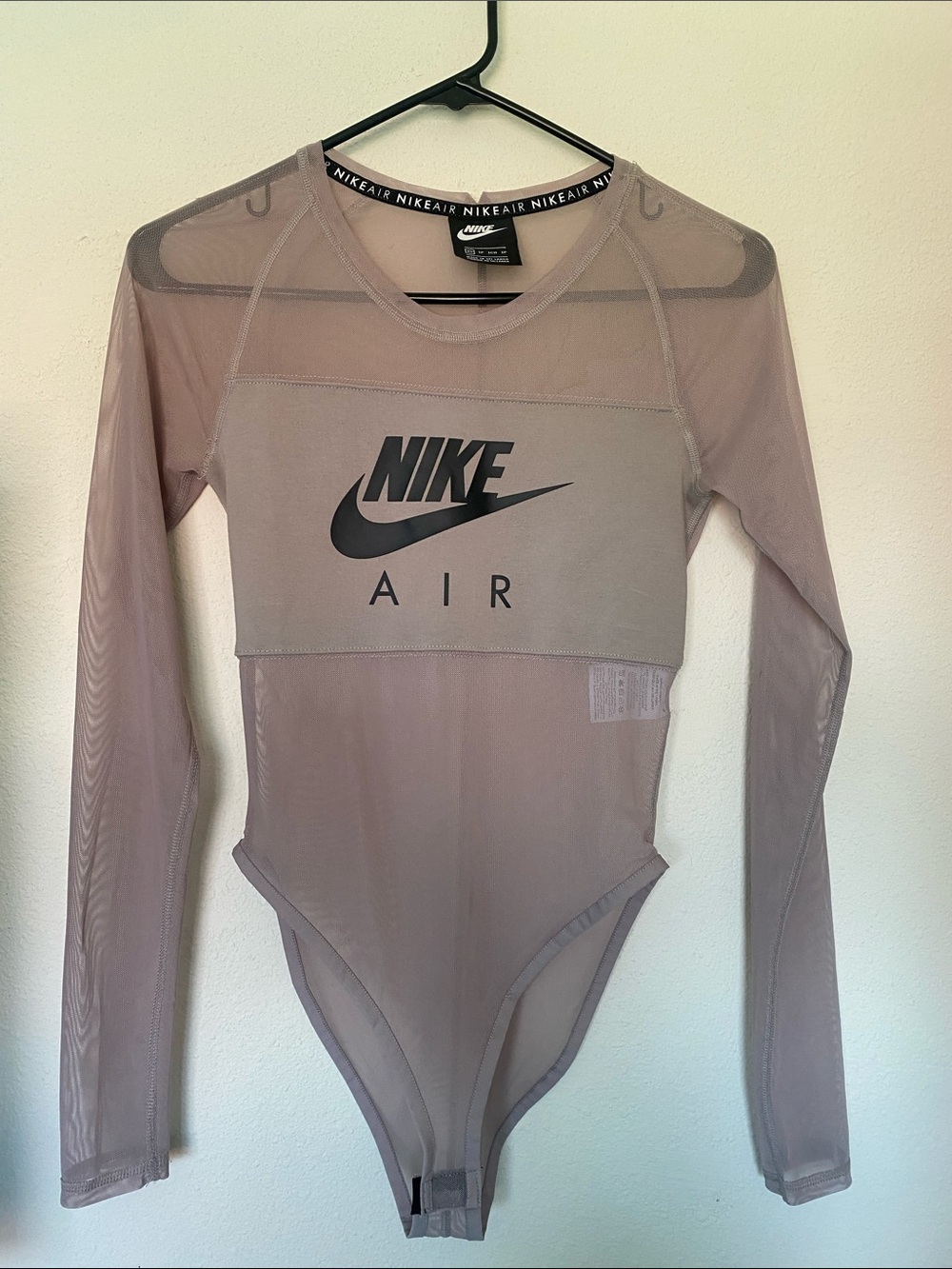 Nike Air Sheer Long Sleeve Bodysuit - Mauve size XS NWOT